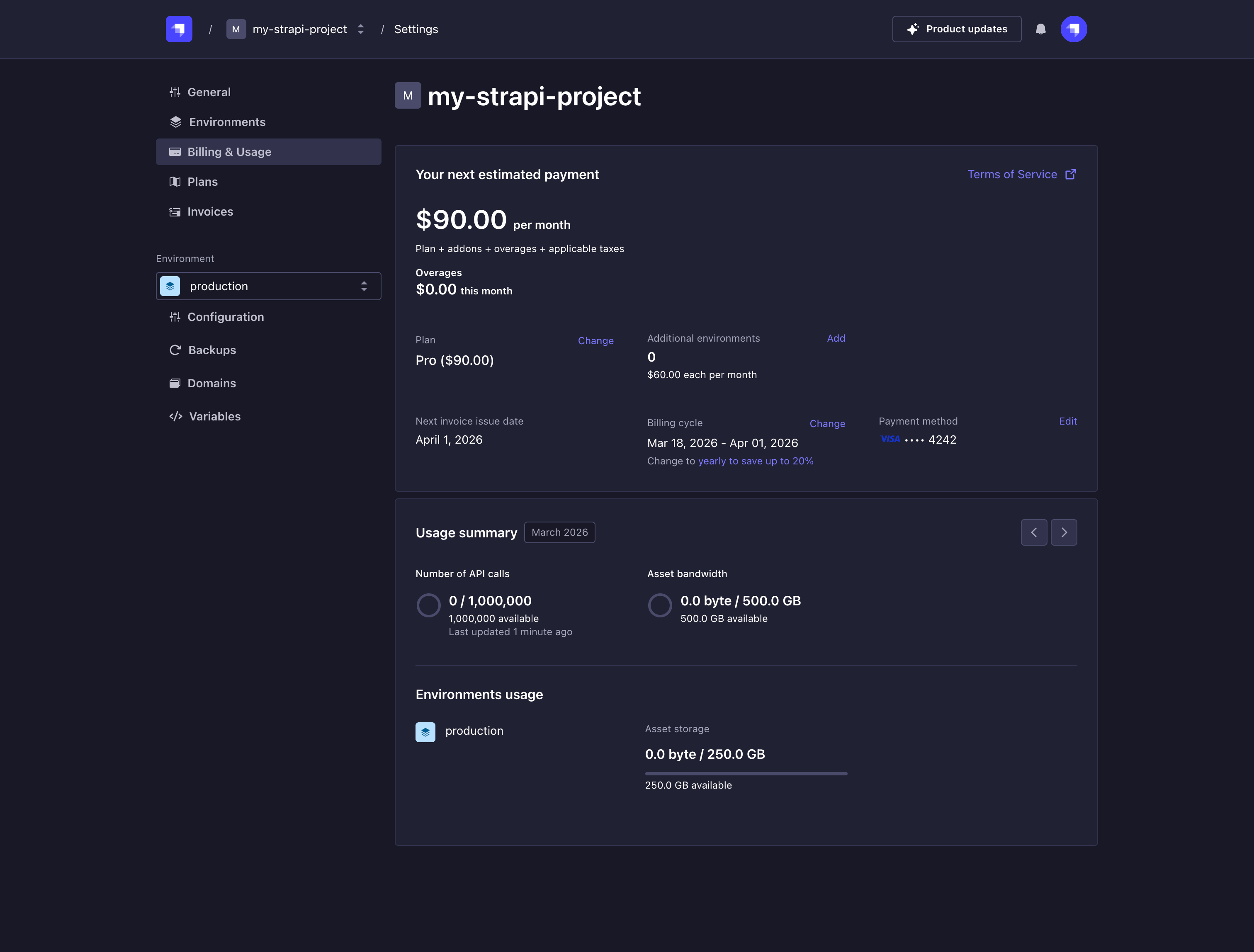 Project billing